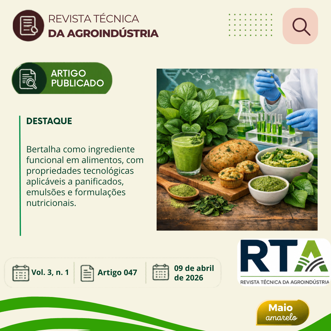 PROPRIEDADES TECNOLÓGICAS DA BERTALHA E APLICAÇÕES NA INDÚSTRIA DE ALIMENTOS